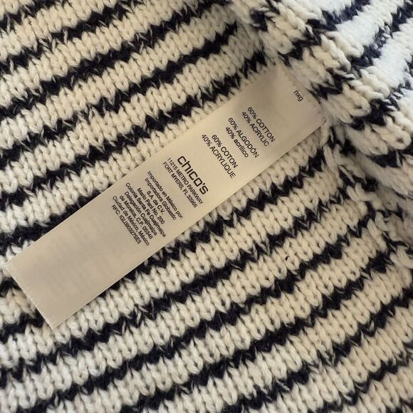 Chicos Textured Knit Sweater Vest Women's Size1M Black Antique White - Picture 6 of 12